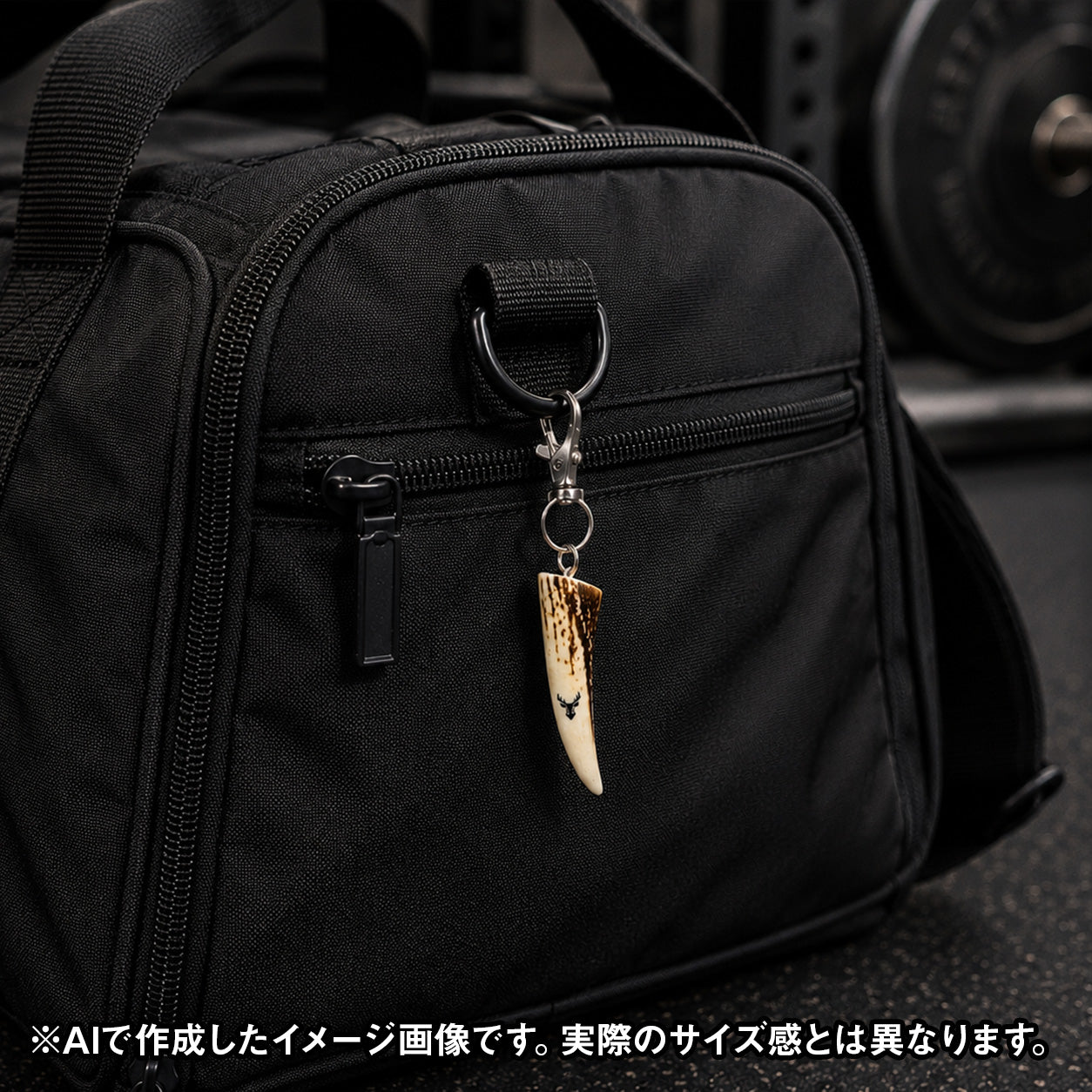 鹿角キーホルダー（シカしか勝たんエンブレム刻印付き）